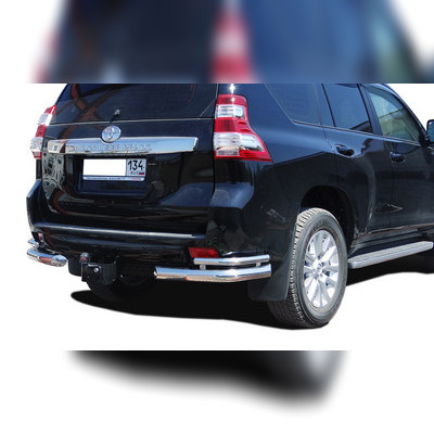Защита заднего бампера угловая двойная Toyota Land Cruiser Prado 150 2013-2017