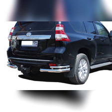 Защита заднего бампера угловая двойная Toyota Land Cruiser Prado 150 2013-2017