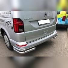 Защита заднего бампера угловая двойная Volkswagen T6.1 Transporter 2020-нв