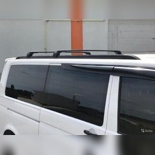 Рейлинги Volkswagen Caravelle T6 интегрированные, длинная база (черные)