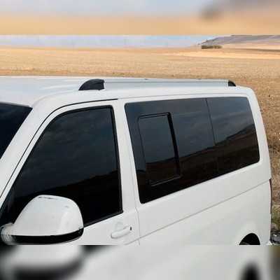 Рейлинги Volkswagen Caravelle T6.1 интегрированные, длинная база (серебристые)