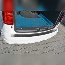 Накладка на задний бампер Volkswagen Caddy 2015-2020 (шлифованная нержавеющая сталь)