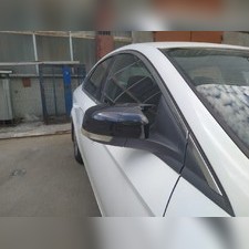 Накладки на зеркала Ford Focus 2 2008-2011 (ABS чёрный глянец)