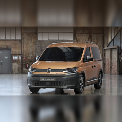 Рейлинги алюминиевые на Volkswagen Caddy V 2020-нв (серебристые)