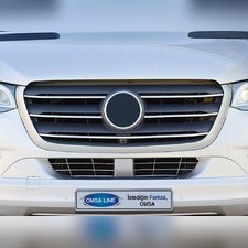 Накладки на решетку радиатора Mercedes Sprinter W907 (нерж.) 5 шт. узкая часть