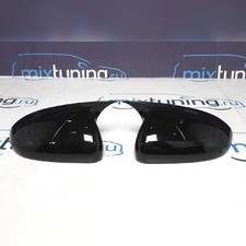 Накладки на зеркала Kia Rio 3 2011-2017 (ABS чёрный глянец)