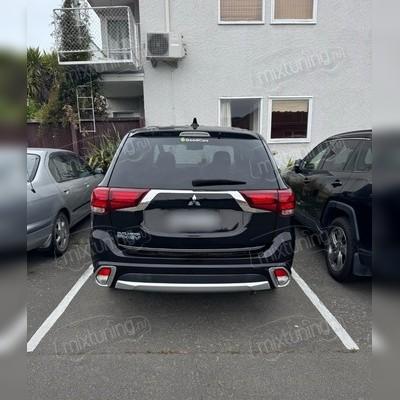 Накладка на нижнюю кромку крышки багажника Mitsubishi Outlander 2012-2018 (нержавеющая сталь)