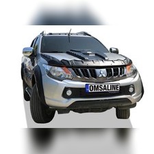 Дефлектор капота широкий, Mitsubishi L200 2015 - 2019, из 3-х часте (АБС пластик)