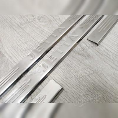 Накладки на пороги Volkswagen Jetta 2010-2019 (нержавеющая сталь)