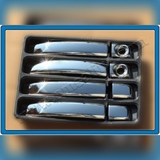 Накладки на ручки Opel Vivaro 2014 - 2019 (4-дверная, 8 шт, 2 отверстия под замок) ABS хром