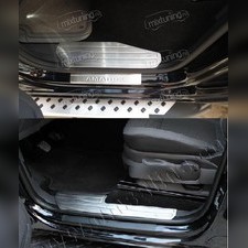 Накладки на внутренние пороги (нержавеющая сталь) Volkswagen Amarok 2009-нв
