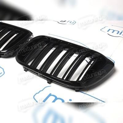 Решетка радиатора BMW X3 G01 2018-2021 (чёрная) 2 части