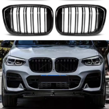 Решетка радиатора BMW X3 G01 2018-2021 (чёрная) 2 части