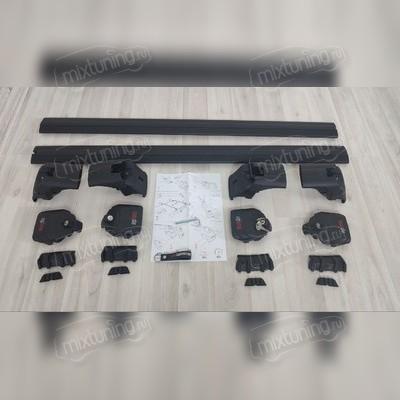 Багажник аэродинамический на интегрированные рейлинги Kia Sportage 2010+ (чёрный с замком) "Ace2"