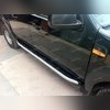 Комплект алюминиевых порогов с пластмассовой накладкой Ford Ranger 2015-2019, модель "Alyans"