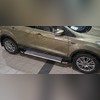 Комплект алюминиевых порогов, модель "Brillant" (серебро)