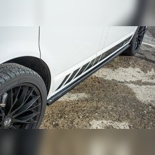 Элероны на пороги Volkswagen T6 Caravelle 2015-2020 (чёрные) 4 части