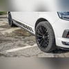 Элероны на пороги Volkswagen T6 Caravelle 2015-2020 (чёрные) 4 части
