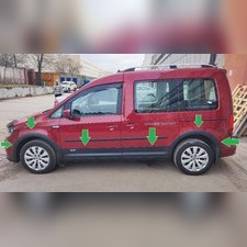 Расширители колесных арок и молдинги дверей Volkswagen Caddy 2010-2015 (2 сдиж..двери, Корот..база)