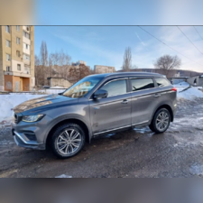 Дефлекторы окон с нержавеющим молдингом Geely Atlas PRO 2021-нв (6 частей)