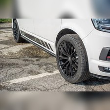Элероны на пороги Volkswagen T6 Transporter 2015-2020 (чёрные) 4 части
