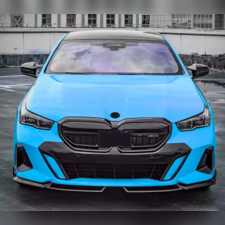 Сплиттер (спойлер) переднего бампера BMW 5 G60 / G68 2024+ "MP AERO" чёрный (2 части)