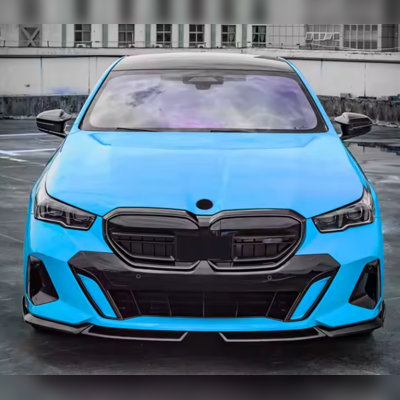Сплиттер (спойлер) переднего бампера BMW 5 G60 / G68 2024+ "MP AERO" чёрный (2 части)