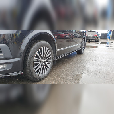 Элероны на пороги Volkswagen T5 Transporter 2003-2015 (чёрные) 4 части