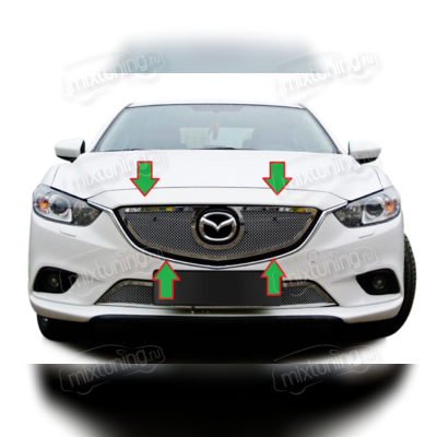 Накладка на решетку радиатора (верхняя) Mazda 6 III GJ 2012-2015 (нержавеющая сталь)