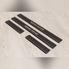 Накладки на внутренние пороги с логотипом модели, серия "Premium Carbon"
