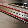 Накладки на пороги с названием модели автомобиля, серия "Premium" (нержавеющая сталь)
