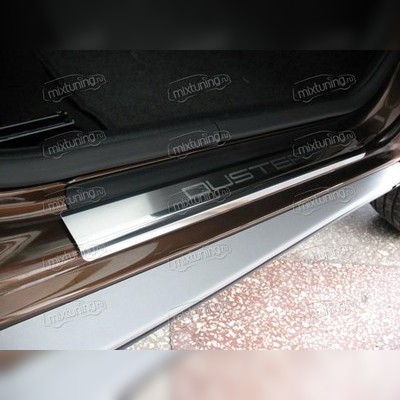 Накладки на пороги с названием модели автомобиля, серия "Premium" (нержавеющая сталь)