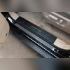 Накладки на внутренние пороги с логотипом модели, серия "Premium Carbon"
