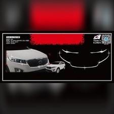Накладки на передние фары и решетку KIA Sorento Prime III 2015-2020 (ABS хром)