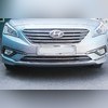 Накладки на бампера Hyundai Sonata LF 2014-2016 ( ABS хром)