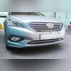 Накладки на бампера Hyundai Sonata LF 2014-2016 ( ABS хром)