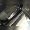 Накладки на пороги с названием модели автомобиля, серия "Premium" (нержавеющая сталь)