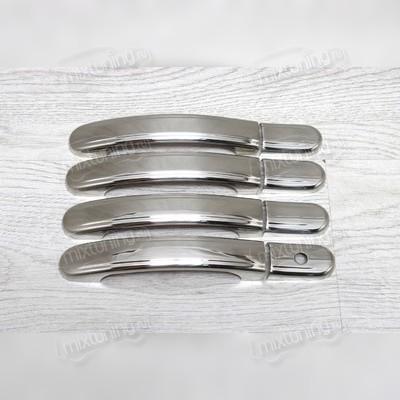 Накладки на ручки дверей Ford Fusion 2002-2012 (полированная нержавеющая сталь)