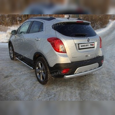 Защита заднего бампера, центральная 75х42 мм Opel Mokka 2012-2016