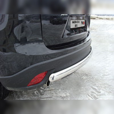 Защита заднего бампера, центральная (овальная радиусная) 75х42 мм Mazda CX-5 2011-2015
