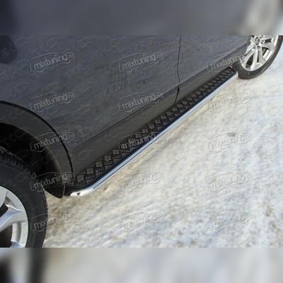 Пороги с площадкой (алюминиевый лист) 42,4 мм Mazda CX-9 2013-2017