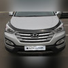Дефлектор капота Hyundai Santa Fe 2012 - 2017 (темный акрил)