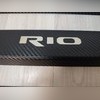 Накладки на внутренние пороги с логотипом модели, серия "Premium Carbon" Kia Rio 2011-2016