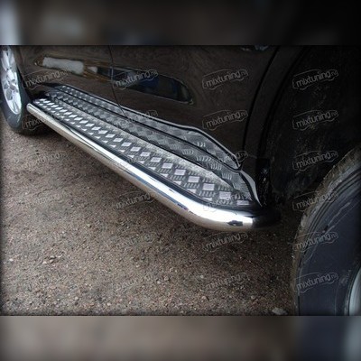 Пороги труба с алюминиевым листом 53 мм Jeep Grand Cherokee 2010-2013