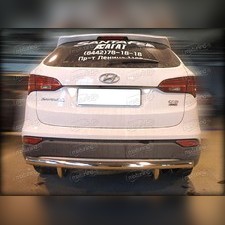 Защита заднего бампера (радиусная одинарная) 60 мм Hyundai Santa Fe 2012-2016