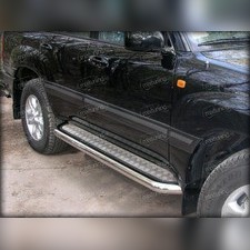 Пороги труба с алюминиевым листом 76 мм Lexus LX-470 1998-2007