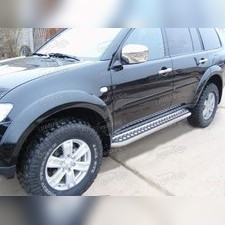 Пороги труба с алюминиевым листом 60 мм Mitsubishi Pajero Sport 2008-2013