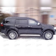 Пороги труба с алюминиевым листом 43 мм Mitsubishi Pajero Sport 2008-2013