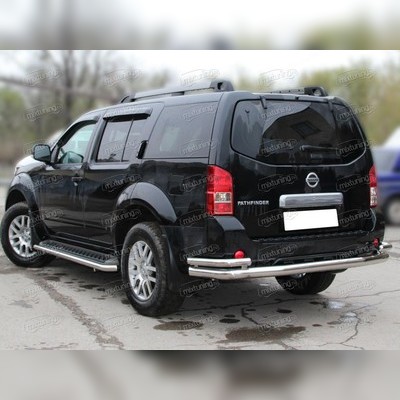 Защита заднего бампера "полноразмерная" 76 / 53 мм Nissan Pathfinder 2004-2010