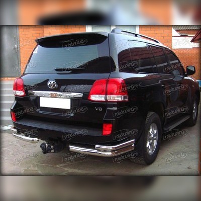 Защита заднего бампера "уголки" 76 / 53 мм Toyota Land Cruiser 200 2007-2012